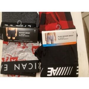 American Eagle 6 inch Boxer Briefs 4 pairs size small and 1 pair medium